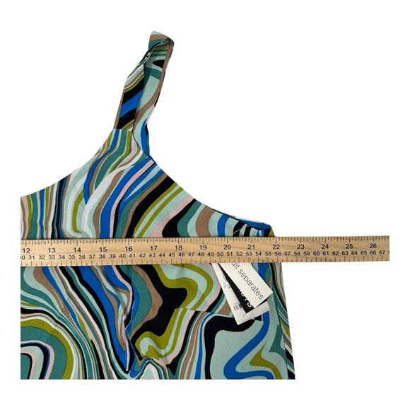 Bar III Plus Size Scoop-Neck Sleeveless Top Blue Combo‎ Size 1X - Picture 7 of 12